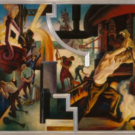 תומס הרט בנטון, ״פלדה״, מתוך סדרת ציור הקיר ״אמריקה היום״, 1931-1930