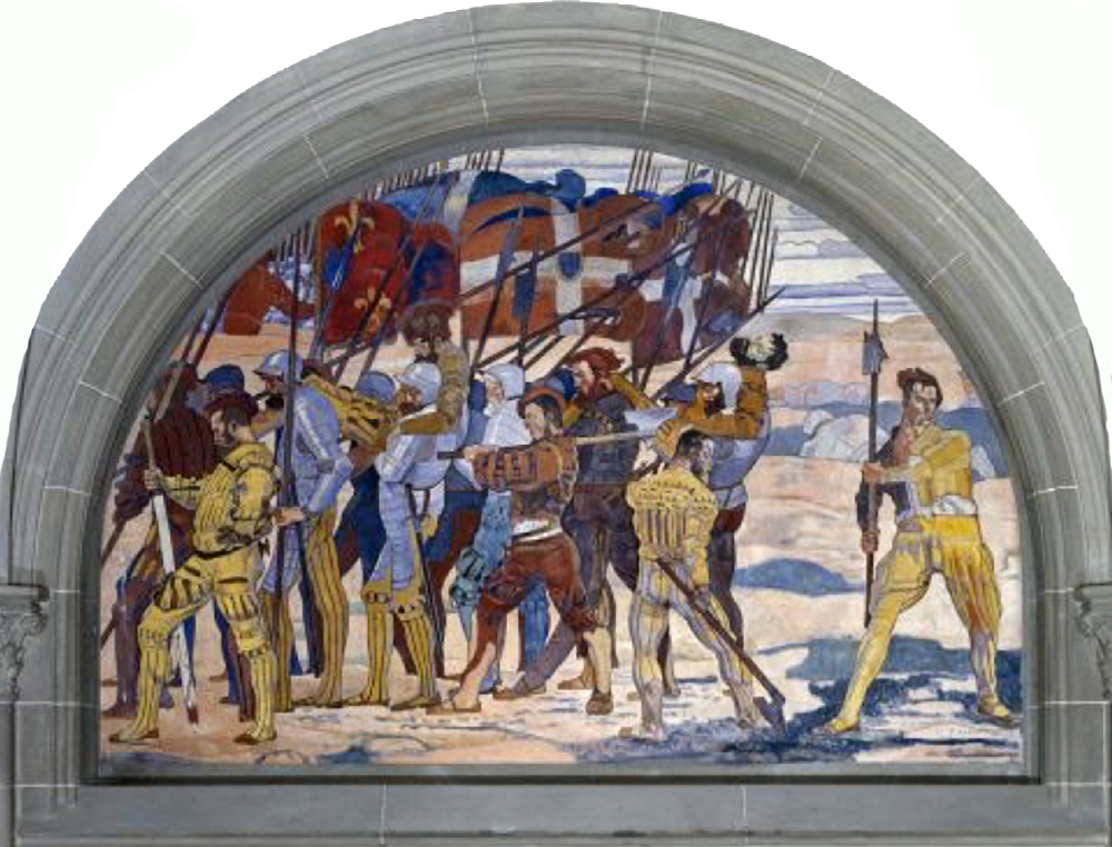 פרדיננד הודלר, הנסיגה ממריניאנו, 330 X 450 ס"מ, 1896 © באדיבות המוזיאון הלאומי של שווייץ