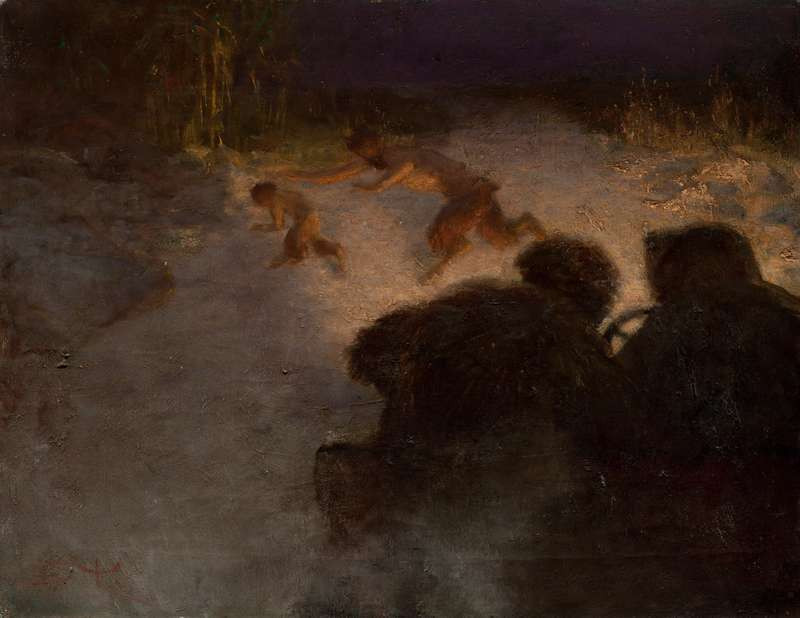 בנש קנופפר, "פאונים בורחים מאוטומוביל", 1905 (ויקימדיה)